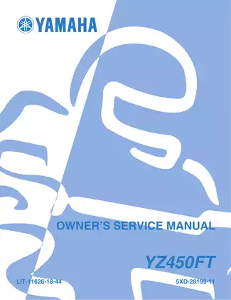2005 Yamaha YZ450FT, YZ450 owner´s service manual Preview image 1