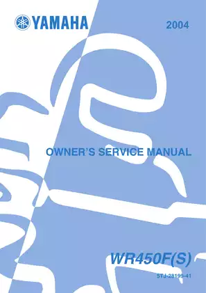 2004 Yamaha WR450, WR450F(S) owner´s service manual Preview image 1
