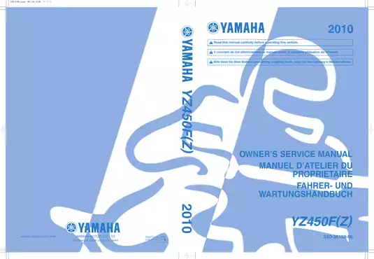 2010 Yamaha YZ250F(Z) manual Preview image 1