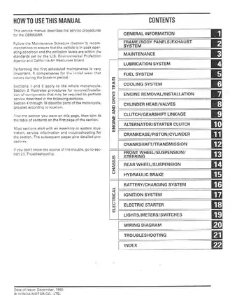 1996-1998 Honda CBR900RR service manual Preview image 2