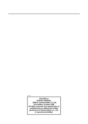 Yamaha XVS1100 (L) Service Manual - Comprehensive Guide for Maintenance and Repair Preview image 2