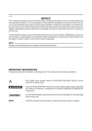 Yamaha XVS1100 (L) Service Manual - Comprehensive Guide for Maintenance and Repair Preview image 3