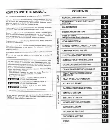 2001-2003 Honda CBR600F Service Manual - Comprehensive Guide for Maintenance and Repair Preview image 2