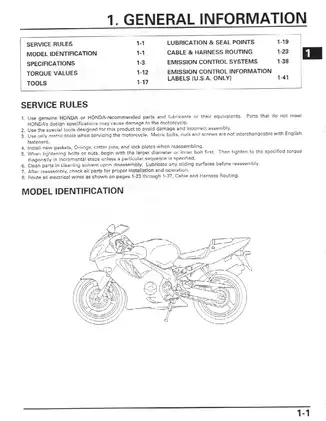 2001-2003 Honda CBR600F4i repair manual Preview image 4