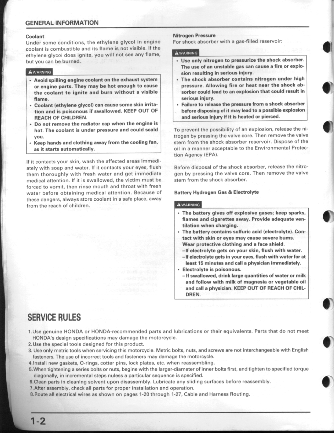 1995-1998 Honda CBR600F3 service manual Preview image 2
