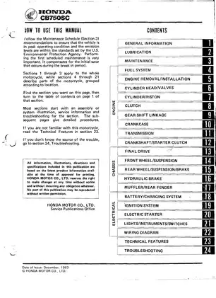 Honda CB750SC Nighthawk Shop Manual (1984) - Complete Guide for Maintenance and Repair Preview image 3