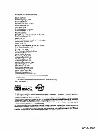 Clymer Honda 450 & 500cc Twins Manual (1965-1977) - Comprehensive Service Guide Preview image 2