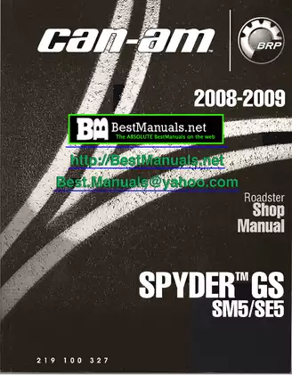 2008-2009 Can-Am Spyder GS SM5/SE5 manual Preview image 1