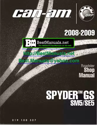 Complete Service Manual for Can-Am Spyder GS (2008 and Later)