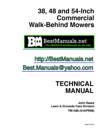 John Deere 38-Inch, 48-Inch, 54-Inch mower technical manual