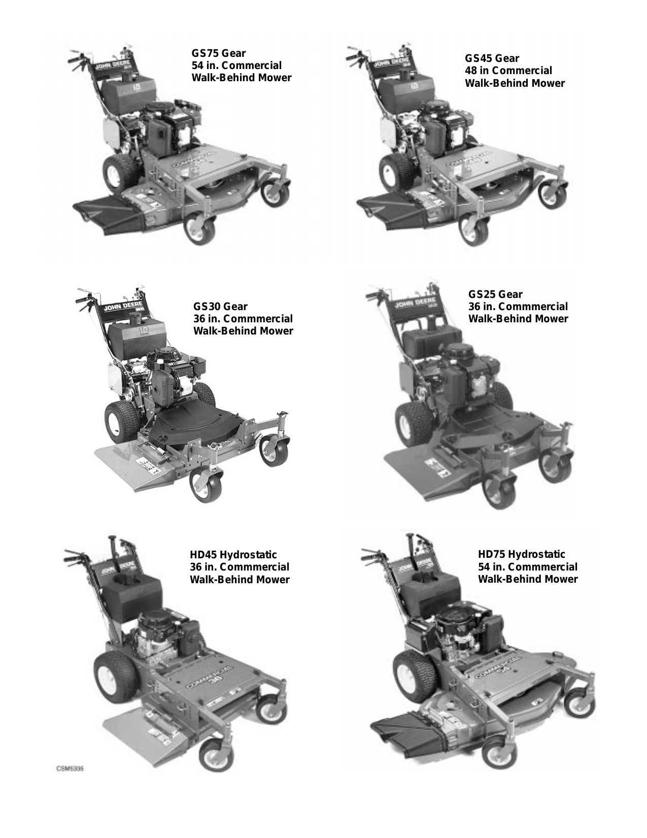 John Deere GS25, GS30, GS45, GS75, HD45, HD75 Walk Behind Mower technical manual Preview image 2