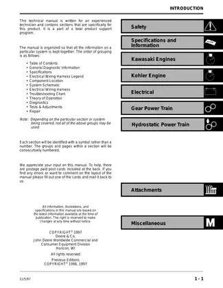 John Deere GS25, GS30, GS45, GS75, HD45, HD75 Walk Behind Mower technical manual Preview image 3