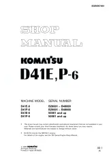Komatsu D41E-6 and D41P-6 Factory Service & Repair Manual (P/N SEBM007009) – preview page 1