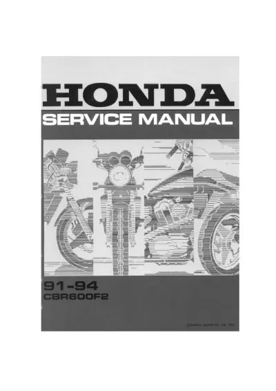 Preview: Honda Hurricane CBR600F2 1991–1994 Factory Service Manual (P/N 61EN100)
