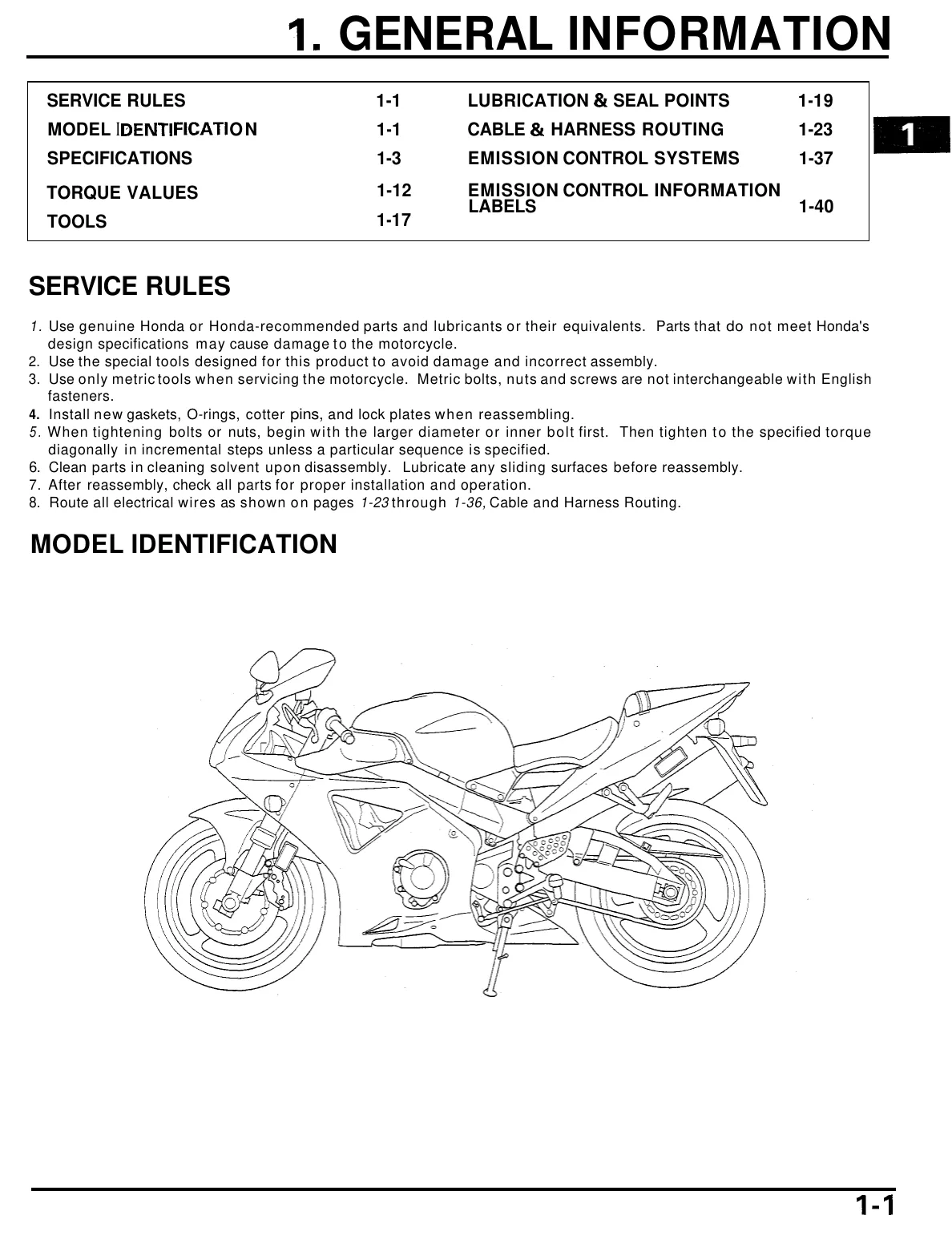 2002-2003 Honda CBR954RR repair manual