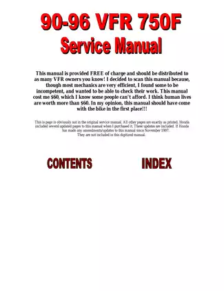 1990-1996 Honda VFR750F service manual Preview image 1