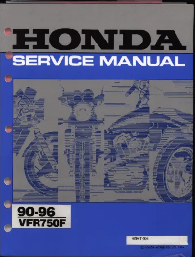 Preview: 1990–1996 Honda VFR750F Service Manual (P/N 61MT406)