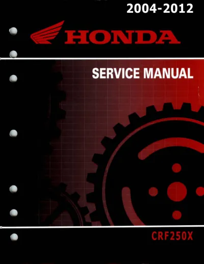 Preview: 2004–2012 Honda CRF250X Service Manual (P/N 11340-KRN-A00)