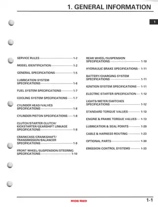 Honda CRF250X 2004-2012 Service Manual & Repair Guide Preview image 5
