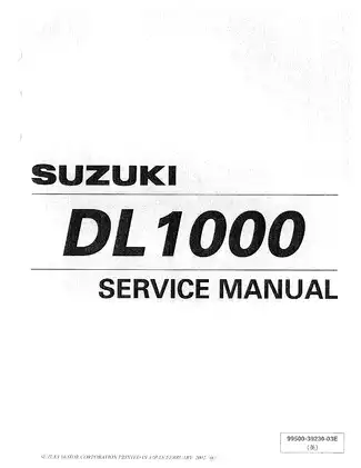 2002-2009 Suzuki V-Strom DL1000 service manual