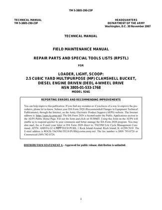 John Deere 924G Loader Technical Manual - Field Maintenance & Parts List Preview image 5