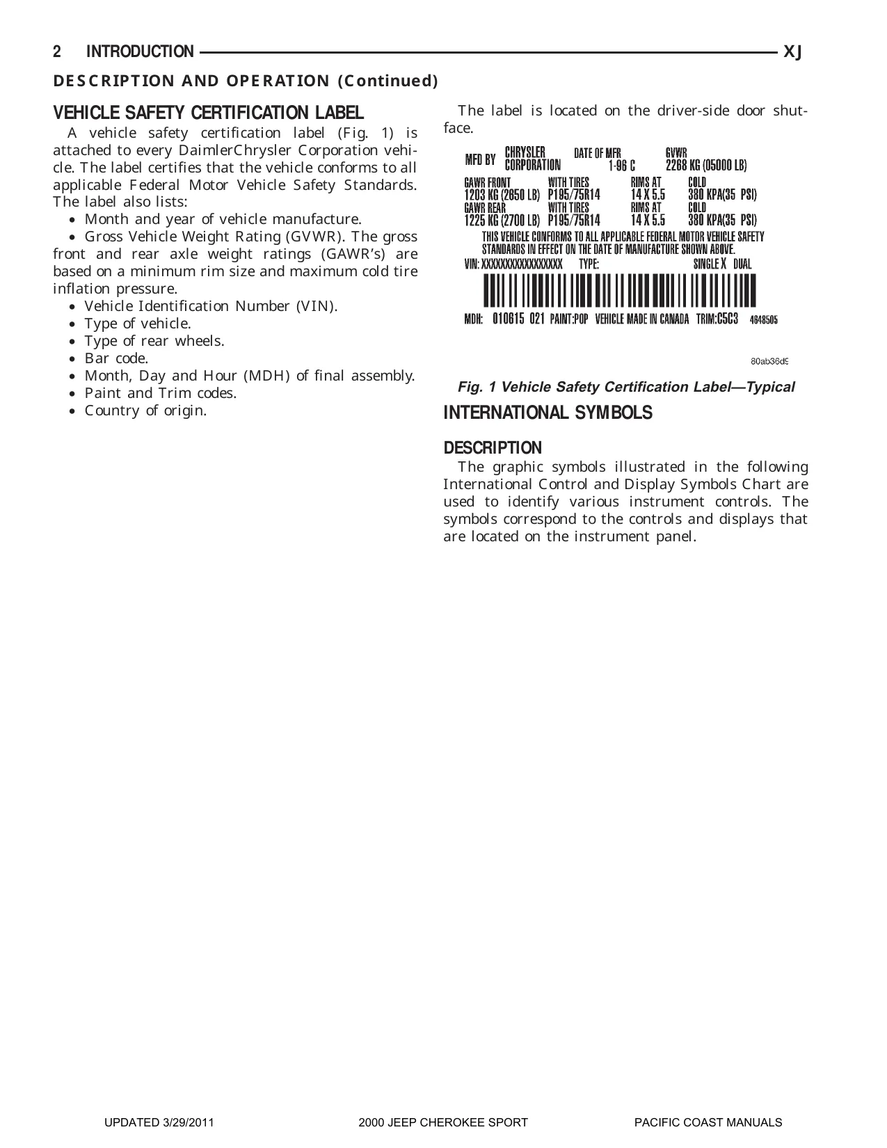 2000 Jeep Cherokee Sport Workshop Repair & Service Manual Preview image 4