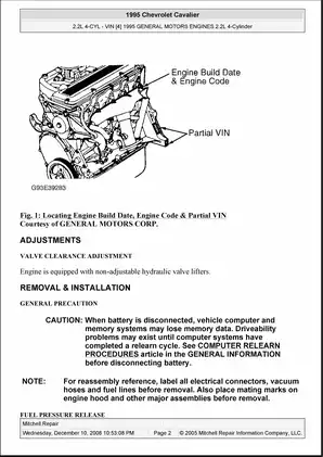 1995-2005 Chevrolet Cavalier Z22, Z24 repair manual Preview image 2