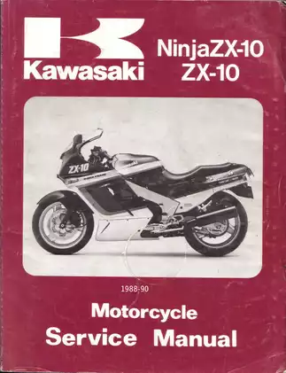 Comprehensive Service Manual for Kawasaki Ninja ZX-10 Motorcycles (1988)