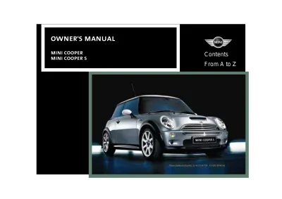 Preview: 2002–2006 Mini Cooper / Cooper S Owner's Manual (P/N 01 41 0 156 724)