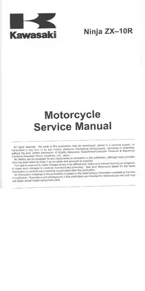 2003-2005 Kawasaki ZX-10R Ninja motorcycel service manual Preview image 4