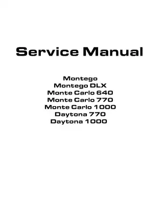 1997 Tigershark Watercraft Service Manual - Montego & Daytona Series