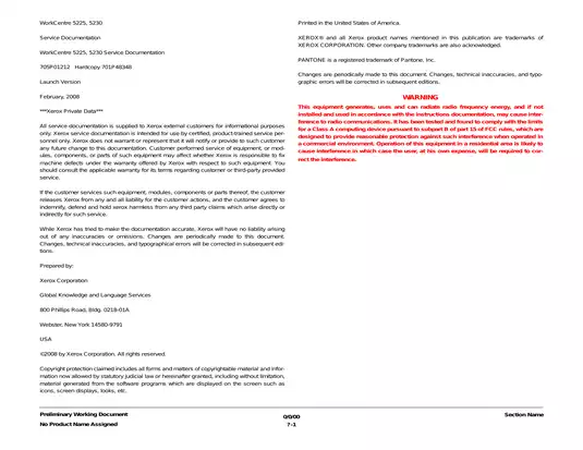 Xerox WorkCentre 5225, 5230 multifunction printers (MFP) service manual Preview image 1