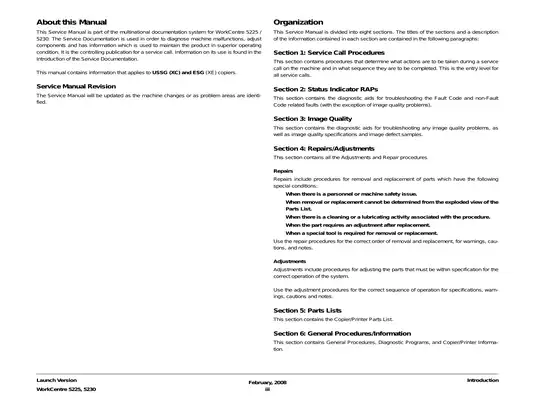 Xerox WorkCentre 5225, 5230 multifunction printers (MFP) service manual Preview image 5