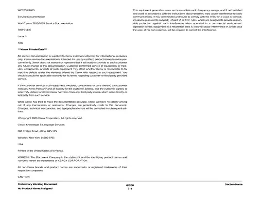 Xerox WorkCentre 7655/7665 Comprehensive Service Manual