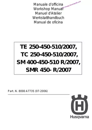 2007 Husqvarna SM400, 450, 510R , SMR, 450R repair manual