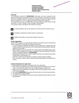 Husqvarna TE 250-510 & SMR 450-510 Workshop Manual (2006 Edition) Preview image 5