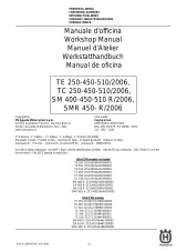 2006 Husqvarna TE 250 / TE 450 / TE 510 / TC 250 / TC 450 / TC 510 / SM 400 / SM 450 R / SMR 450 R Workshop Manual (P/N 8000 A5911) – preview page 3