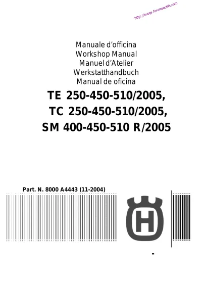 Husqvarna TE/TC/SM 2005 Service & Repair Manual (P/N 8000 A4443) – preview page 1