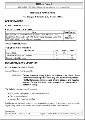 2006 Lincoln Zephyr shop manual Preview image 1