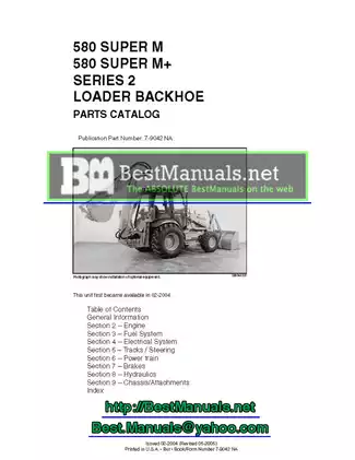 Case 580 Super M, Case 580 Super M+ series 2 loader backhoe parts catalog Preview image 1
