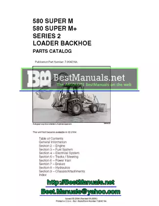 Comprehensive Parts Catalog for 580 SUPER M and 580 SUPER M+ Backhoe Loader