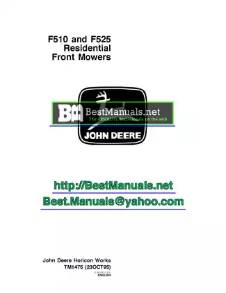 John Deere F510 & F525 front-mount mower service technical manual