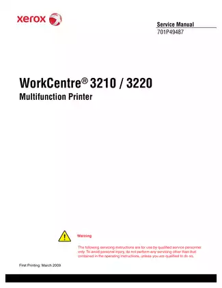 Xerox WorkCentre 3210, WorkCentre 3220 multifunction printer service manual Preview image 3