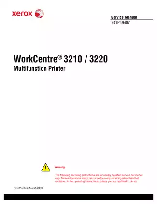 Xerox WorkCentre 3210/3220 Multifunction Printer Service Manual Preview image 3