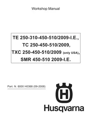 2009 Husqvarna TE, TC, TXC, SMR, 250, 310, 450, 510 service manual