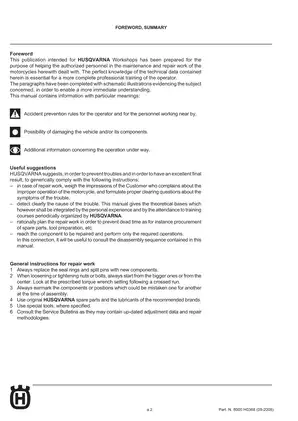 Husqvarna Workshop Manual for 2009 Models - TE, TC, TXC, SMR Preview image 4
