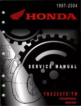 Honda FourTrax Recon TRX250 Service Manual (1997-2001)