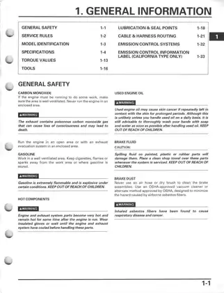 Honda FourTrax Recon TRX250 Service Manual (1997-2001) Preview image 5