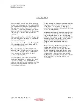 Clark OH-339 Overhaul Manual - Essential Guide for Mechanics Preview image 3