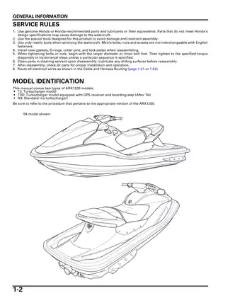 2004-2007 Honda Aquatrax F-12, ARX 1200 PWC repair manual Preview image 4